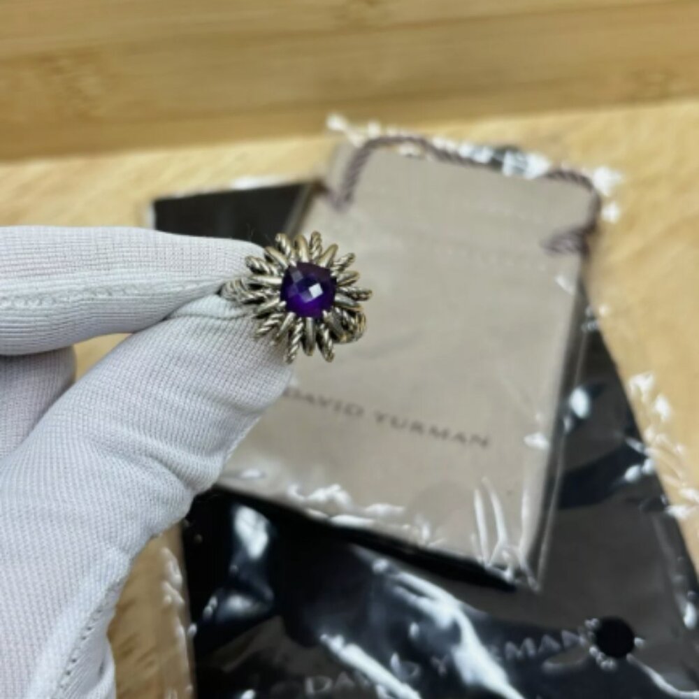 DAVID YURMAN amethyst STARBURST ring, Sz 6.25